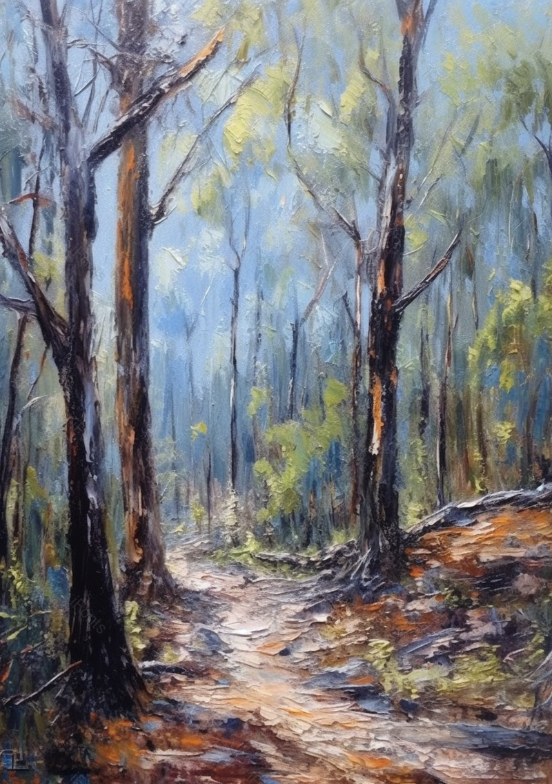 森林树林油画艺术品背景图,插画/手绘图,插画/手绘图库,插画/手绘图下载,插画/手绘